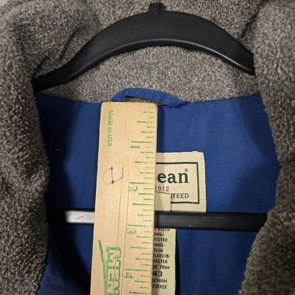 LL‎ Bean Warm Up Jacket Mens XL blue Fleece Lined blue bomber - Picture 7 of 12